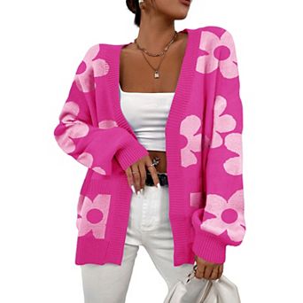 Women Cardigan Sweater Lightweight Long Sleeves V Neck Pocketed Soft Knitwear