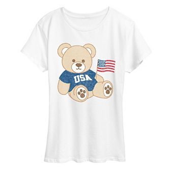 Women's USA Teddy Bear Graphic Tee