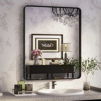 Black Framed Vanity Wall Mirror