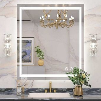 Wall Mounted Anti-Fog Dimmable Wall Mirror
