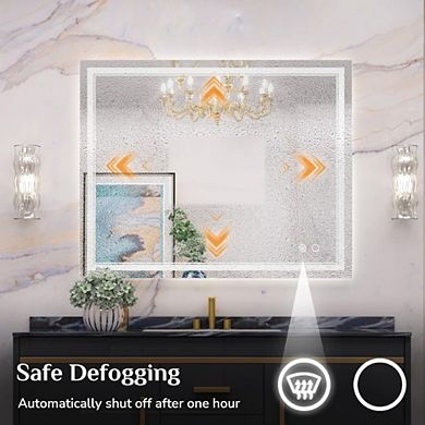 Wall Mounted Anti-Fog Dimmable Wall Mirror