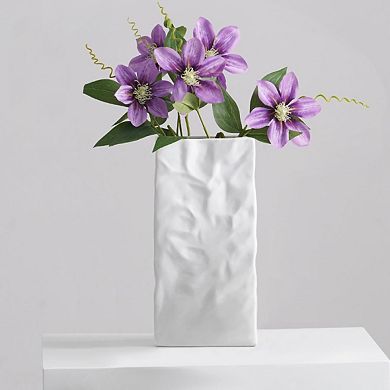 UNIQUE CRINKLE PAPER BAG CERAMIC VASE