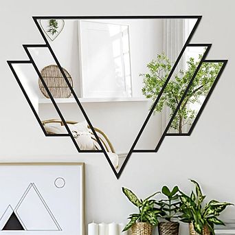Black Triangle Decor Wall Mirror