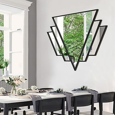 Black Triangle Decor Wall Mirror