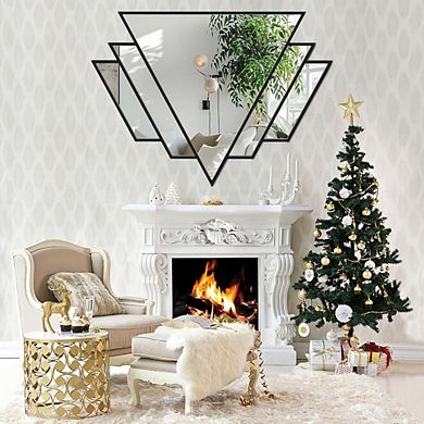 Black Triangle Decor Wall Mirror