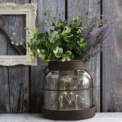 RUSTIC LANTERN GLASS FARMHOUSE VASE