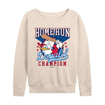 Women's Disney's Donald Duck Home Run Champion French Terry Long Sleeve Tee
