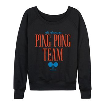 Women's Forrest Gump All American Ping Pong Team French Terry Long Sleeve Tee