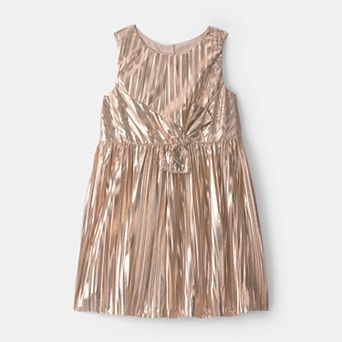 Toddler Girls Carter's Metallic Crinkle Bow Dress