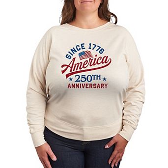 Plus Size America 250th Anniversary French Terry Long Sleeve Tee
