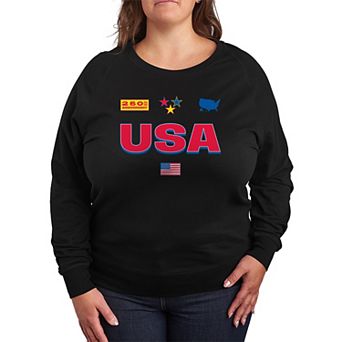 Plus Size USA 250th Anniversary Jersey French Terry Long Sleeve Tee