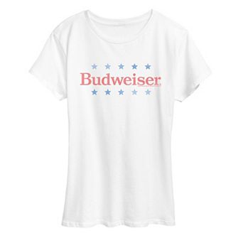 Women's Budweiser Logo Americana Distressed Graphic Tee