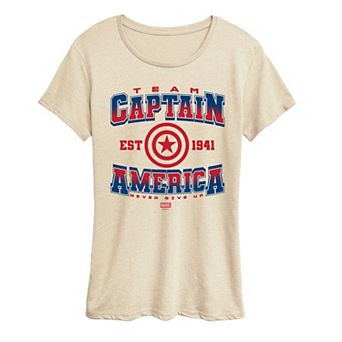 Women's Marvel Captain America Collegiate Graphic Tee