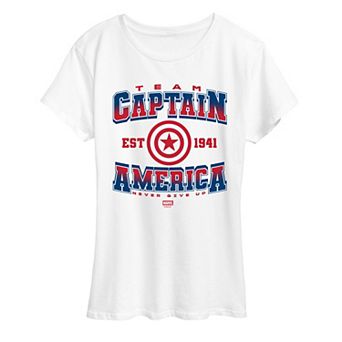 Women's Marvel Captain America Collegiate Graphic Tee