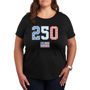 Plus Size USA 250 Americana Patchwork Graphic Tee