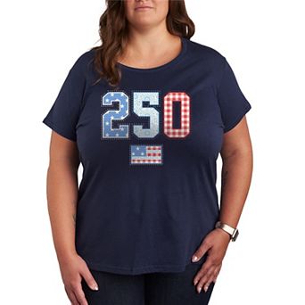 Plus Size USA 250 Americana Patchwork Graphic Tee