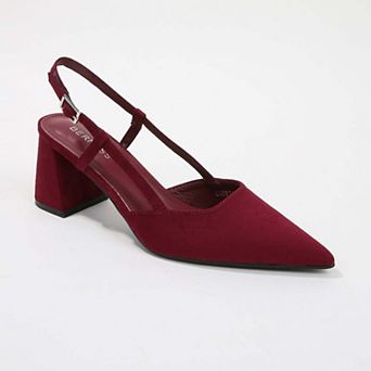 Carrington Faux Suede Slingback Block Heel Pumps