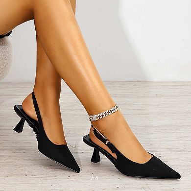 Cassandra Faux Suede Kitten Heels