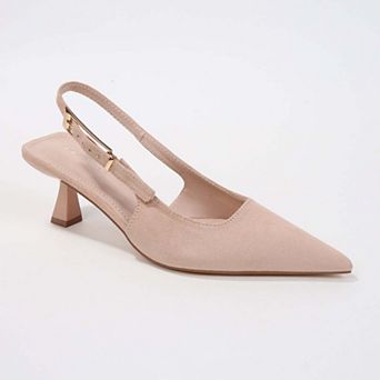 Cassandra Faux Suede Kitten Heels