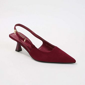 Cassandra Faux Suede Kitten Heels