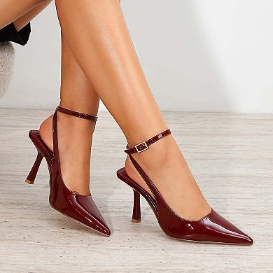 Carmia Crisscross Ankle Strap Stiletto Heels
