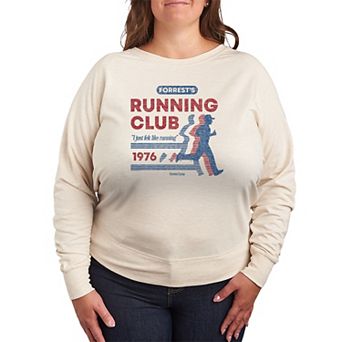 Plus Size Forrest Gump Running Club 1976 French Terry Long Sleeve Tee