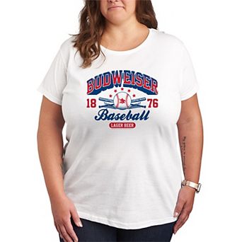 Plus Size Budweiser Baseball Americana Graphic Tee
