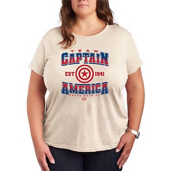 Plus Size Captain America Collegiate Graphic Tee