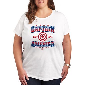 Plus Size Marvel Captain America Collegiate Graphic Tee