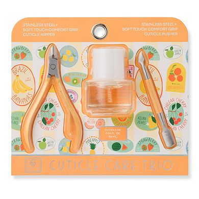 Core Bamboo Stainless Steel Cuticle Care Trio with Nipper, Pusher & Oil