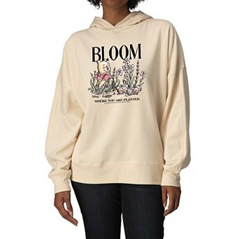 Women's Disney's Winnie The Pooh Bloom Where You Are Planted Oversized Fleece Hoodie Sweatshirt