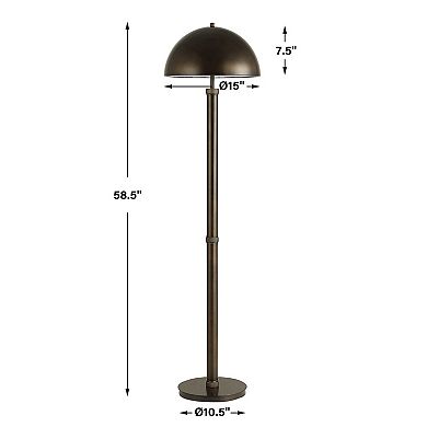 Jesy Modern Floor Lamp with Dome Metal Shade, 59 Inch Dark Bronze