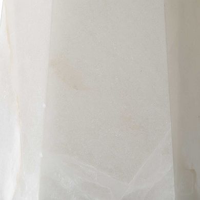 Accent Table Lamp, Cream Marble Base, Off White Linen Shade, 23 Inch