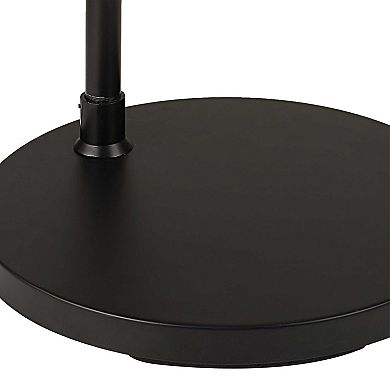 Arc Floor Lamp, Off White Linen Shade, Black Metal Frame, 68 Inch