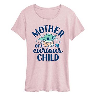 Women's Star Wars The Mandalorian Mother Of A Curious Child Graphic Tee