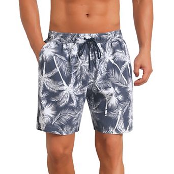 Contrast Pattern Board Shorts for Men's Drawstring Bathing Summer Beach Shorts