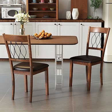 Gymax Dining Chair Set of 2 w/Padded Seat & Elegant Backrest for Restaurant