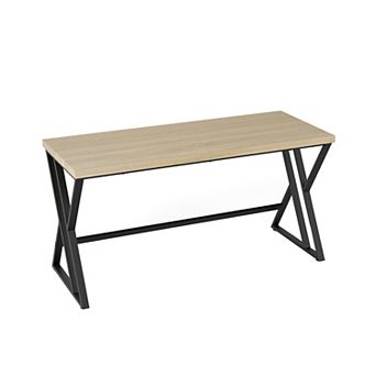 Gymax 1PC/2 pc 59'' Computer Desk Large Industrial Home Office Desk w/ Heavy-duty Metal Frame