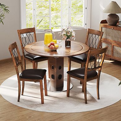 Gymax Dining Chair Set of 4 w/Padded Seat & Elegant Backrest for Restaurant