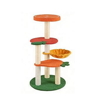 Gymax Multi-level Cat Tree Cute Fruit World Cat Tower w/ Fruit-shaped Platforms