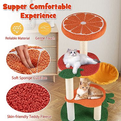 Gymax Multi-level Cat Tree Cute Fruit World Cat Tower w/ Fruit-shaped Platforms
