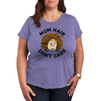 Plus Size Peanuts Peppermint Patty Mom Hair Don't Care Graphic Tee