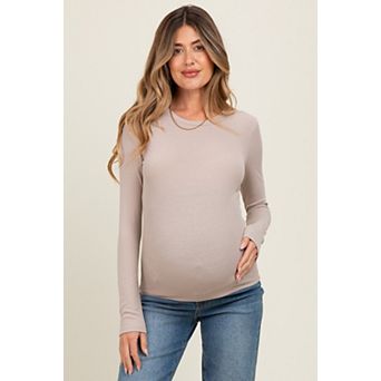 Maternity Ribbed Long Sleeve Top
