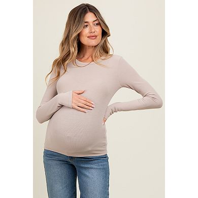 Maternity Ribbed Long Sleeve Top