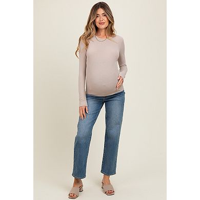 Maternity Ribbed Long Sleeve Top