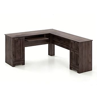 Gymax 66.5'' L Shaped Home Office Desk Corner Computer Desk Drawer Keyboard Tray