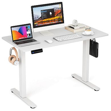 Gymax 48'' x 24'' Electric Standing Desk w/ 3 Memory Height Settings 2 Hanging Hooks