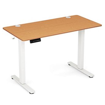 Gymax 48'' x 24'' Electric Standing Desk w/ 3 Memory Height Settings 2 Hanging Hooks