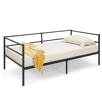 Gymax Metal Daybed Frame Dual-use Platform Sofa Bed for Living Room Bedroom