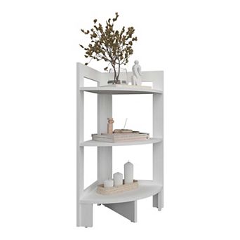Akutan Side Table with 3 Shelves, 3 Legs